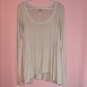 Vintage Free People Light Scoop Neck Long-Sleeve Top